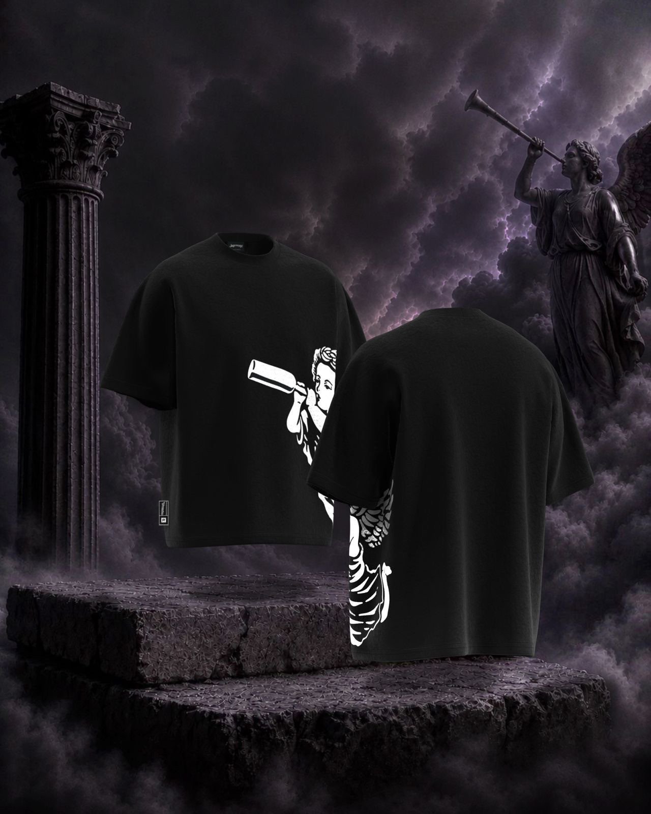 Playera Jayceeage Angel Black Tee